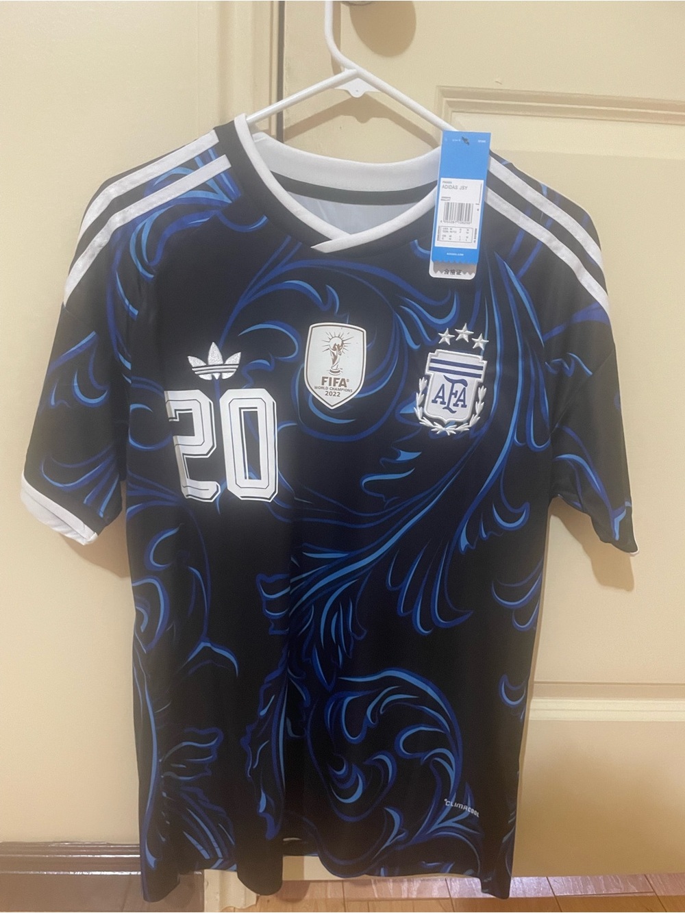 Adidas Men’s Black & Blue Argentina Football Jersey Mac Allister 20